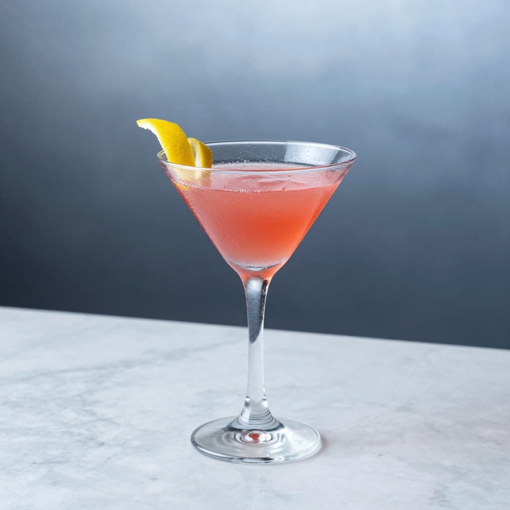 A Cosmopolitan cocktail in a martini glass