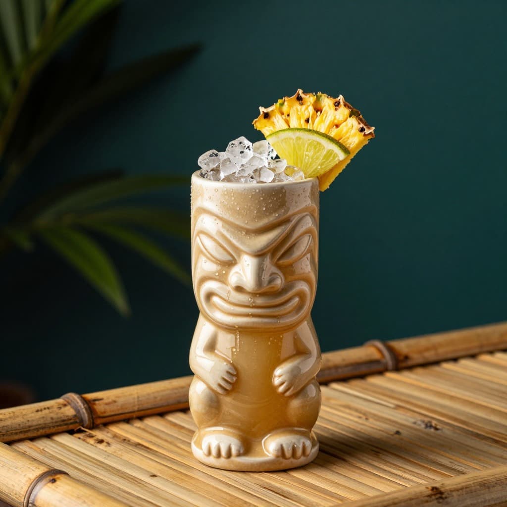 An IBA Tiki cocktail in a tiki mug