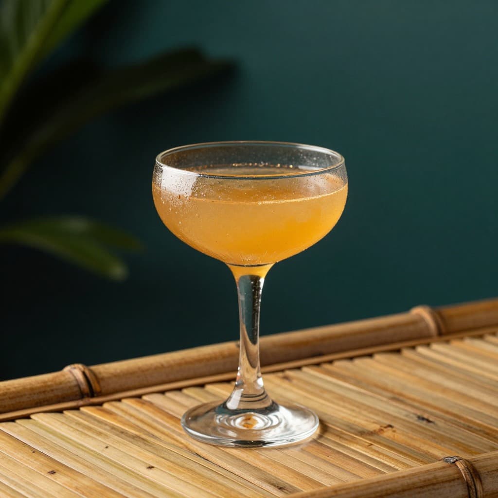 A Mary Pickford cocktail in a cocktail glass