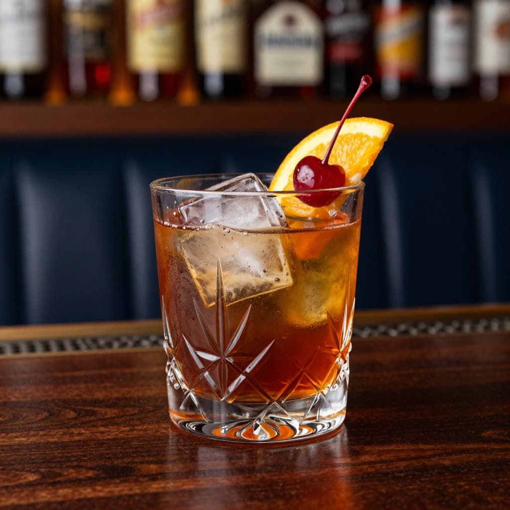 An Old Fashioned cocktail in an old fashioned glass