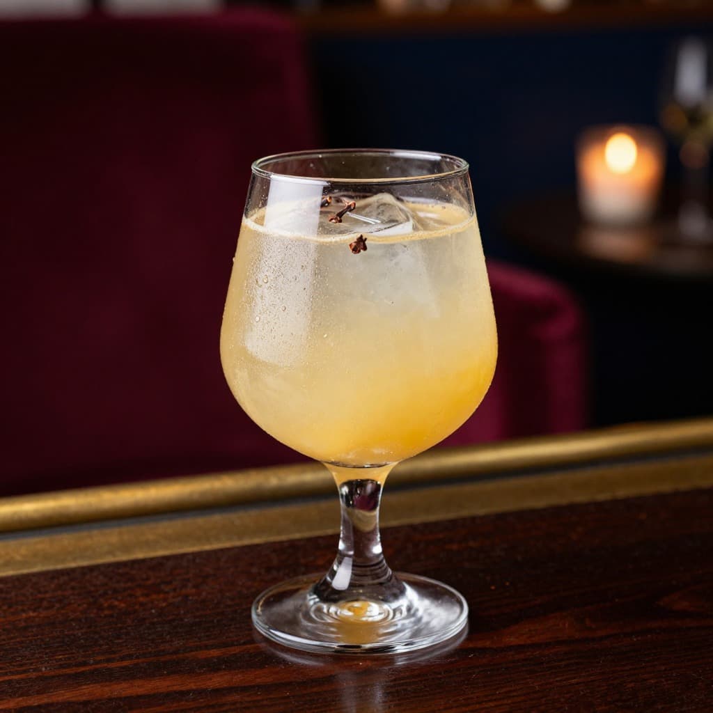 A Pisco Punch cocktail in a goblet