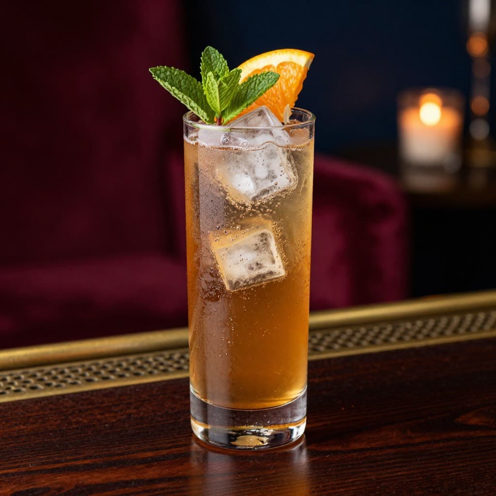 A Suffering Bastard cocktail in a highball glass